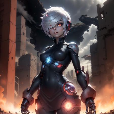 06895-2706194292-,eggmantech,robot ,scifi , , sageai, red eyes, white hair, short hair, hair over one eye, black dress, glowing eyes,.png